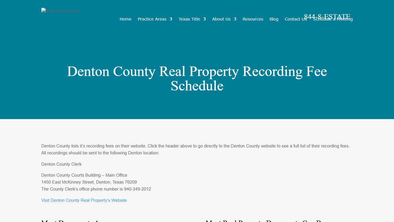 Denton County Real Property Recording Fee Schedule - Beth Edwards Law